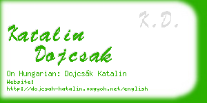 katalin dojcsak business card